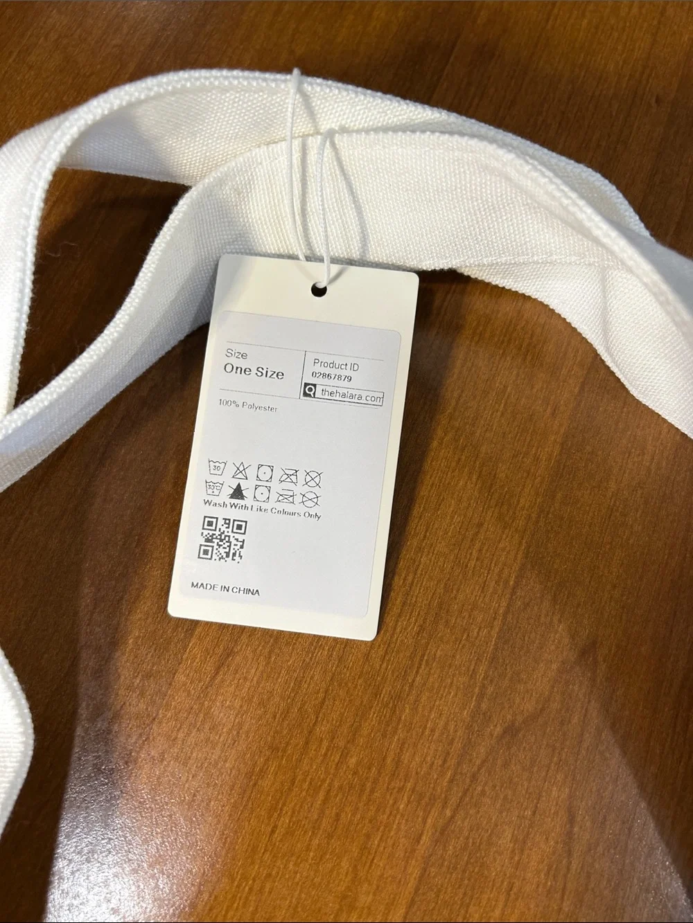 HALARA White Canvas Tote with Green Logo
